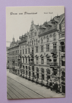Ansichtskarte AK Gruß aus Düsseldorf 1905-1915 Hotel Royal Fassade Architektur Ortsansicht NRW